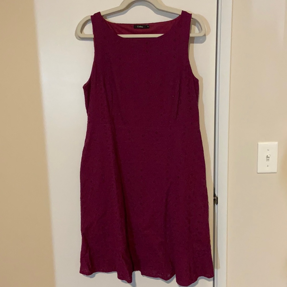 Magenta Lace Midi Dress - Beautiful color and style.